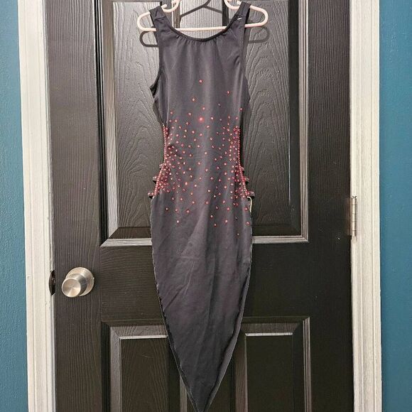 Weissman custom costume NWOT child medium black with red rhinestones contemporar - Picture 5 of 8